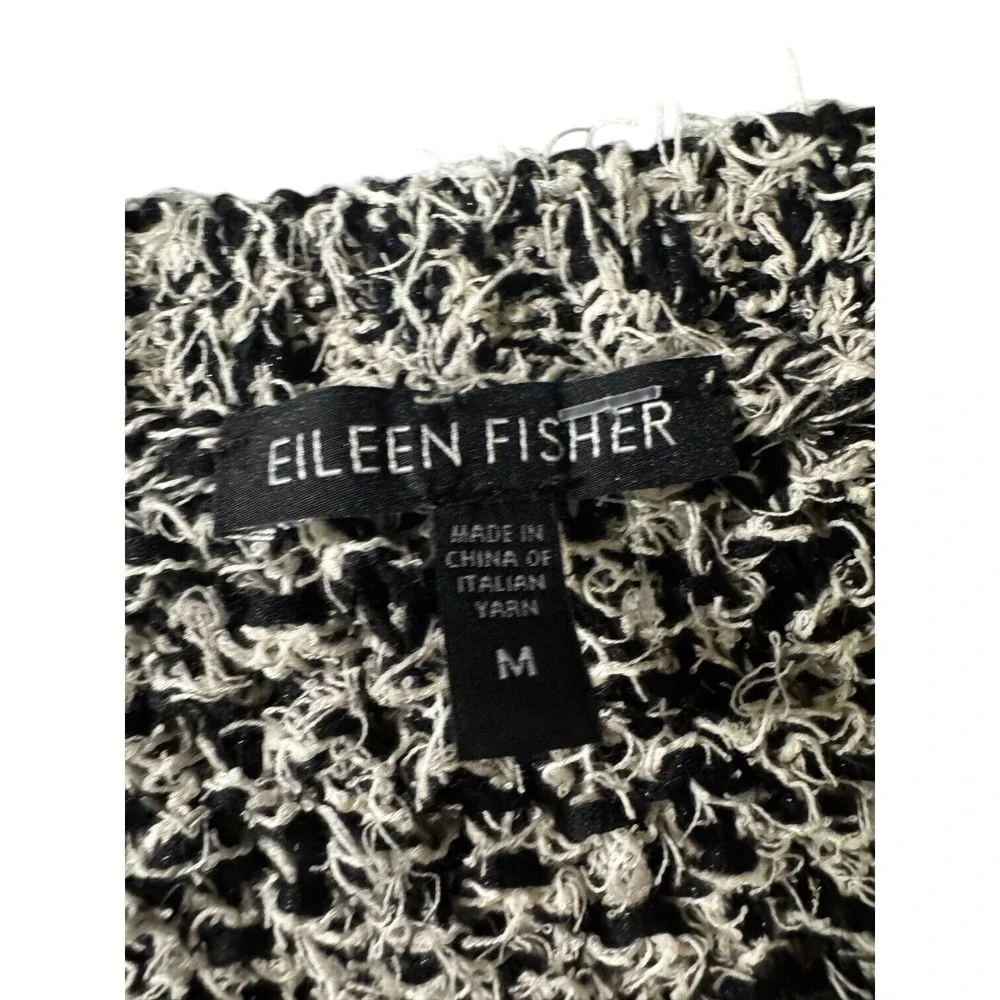 Eileen Fisher Womens‎ Sleeveless Sweater Marled Black Flyaway Back Sz Medium